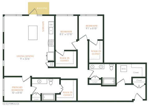 C3 - 3 bed 2 bath